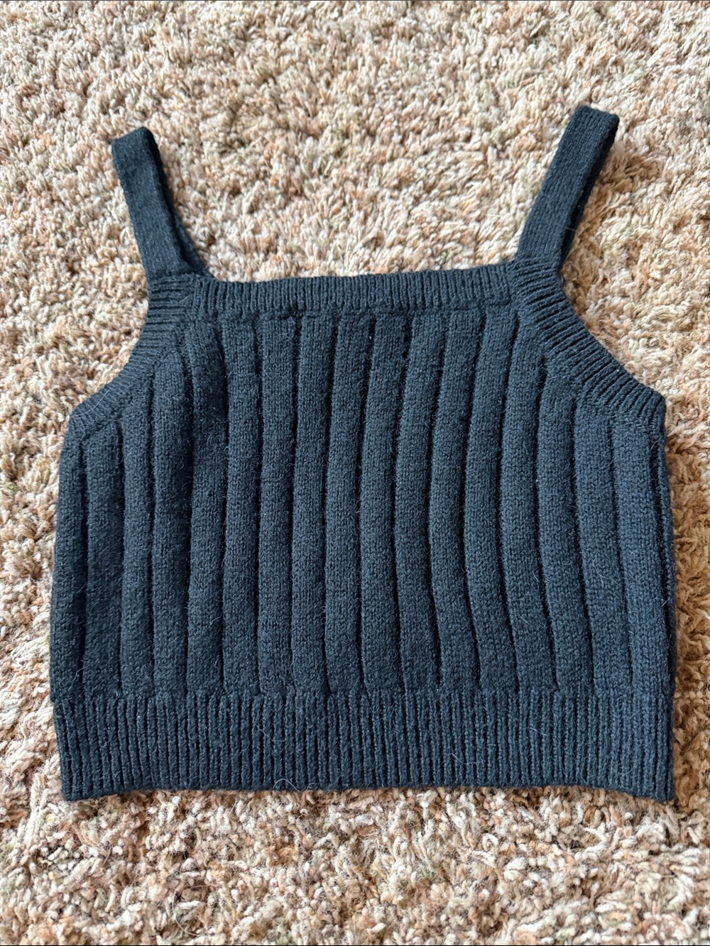 wild fable Black Ribbed Knit Crop Tank